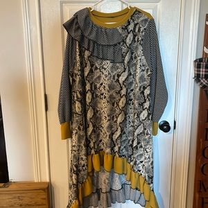 Snake print and polka dot tunic